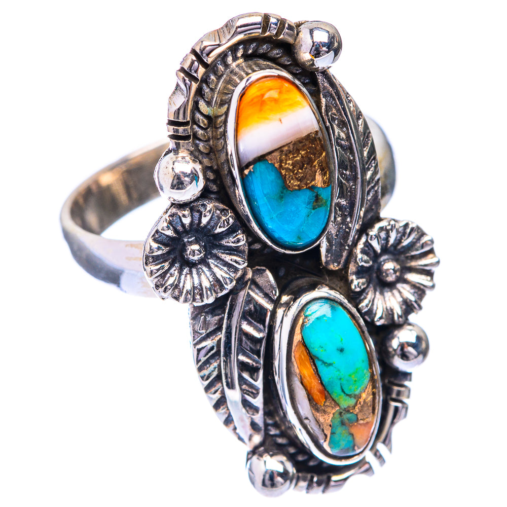 Spiny Oyster Turquoise Ring Size 6.75 (925 Sterling Silver) R141520