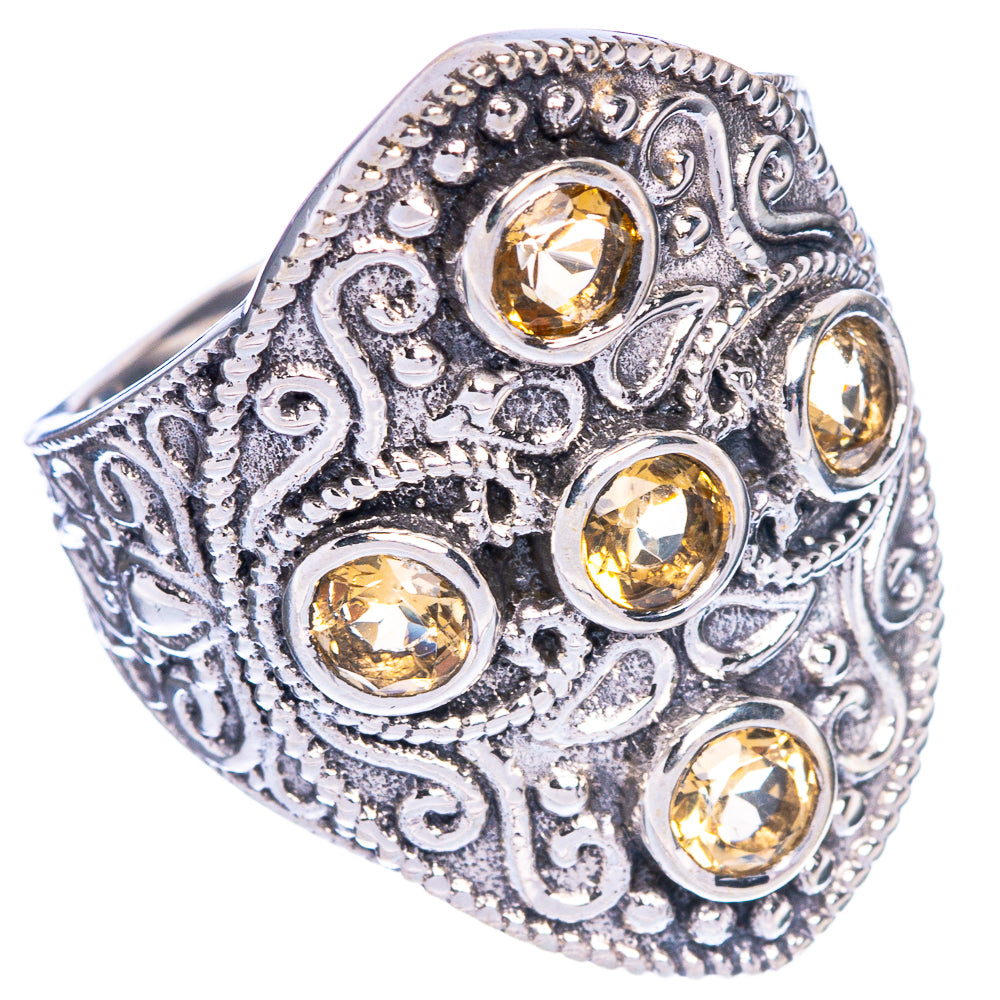 Faceted Citrine Cross Ring Size 8.75 (925 Sterling Silver) R147179