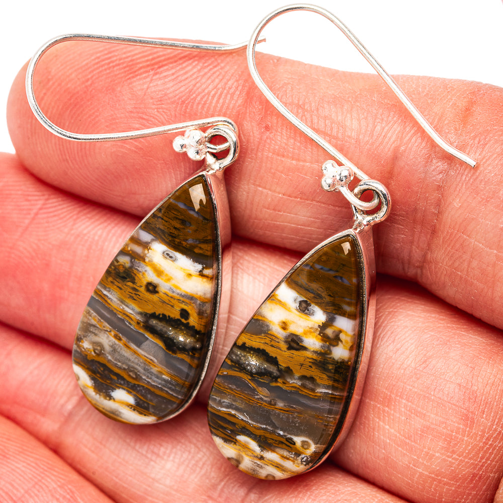 Premium Ocean Jasper Earrings 1 3/4" (.925 Sterling Silver)
