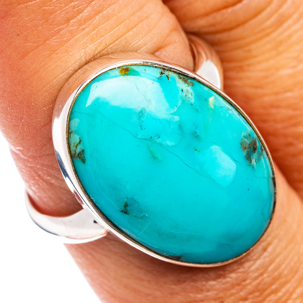 Premium Arizona Turquoise Ring Size 8 Adjustable (.925 Sterling Silver)