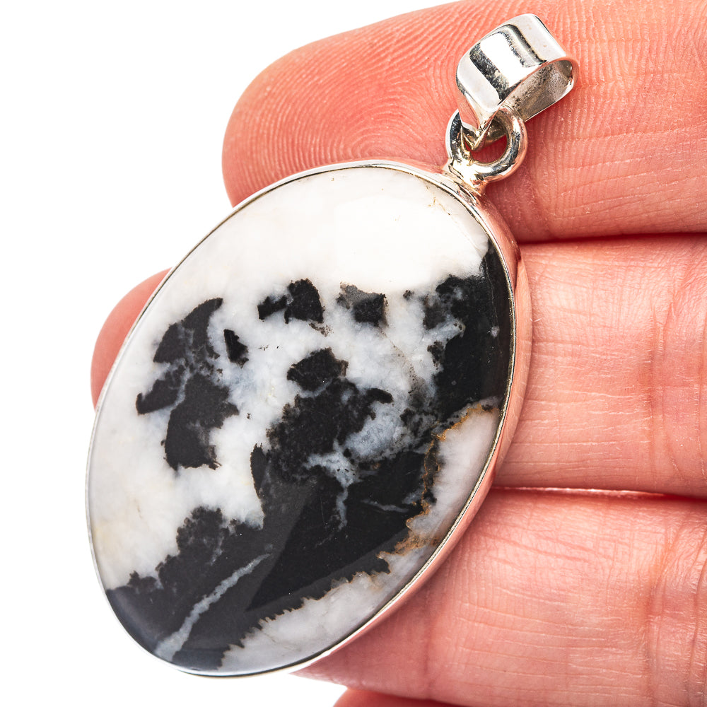 Zebra Jasper Pendant 2" (.925 Sterling Silver)