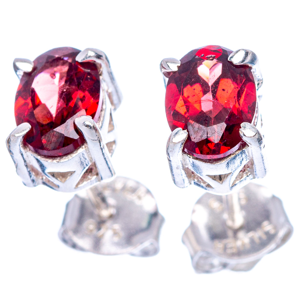 Garnet Dainty Earrings 1/4" (925 Sterling Silver) E2054