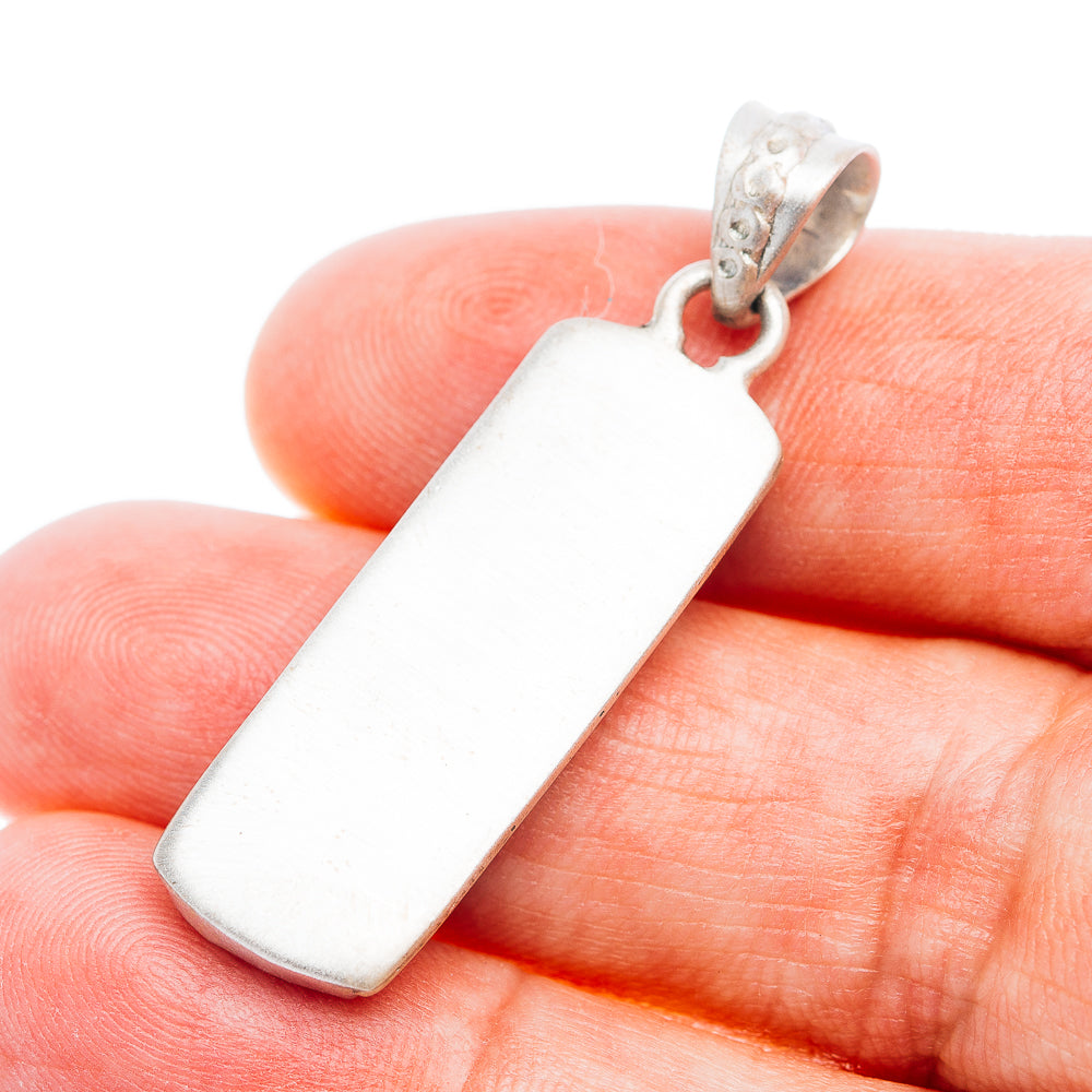 Southwestern Style Kingman Turquoise Pendant 1 5/8" (.925 Sterling Silver)