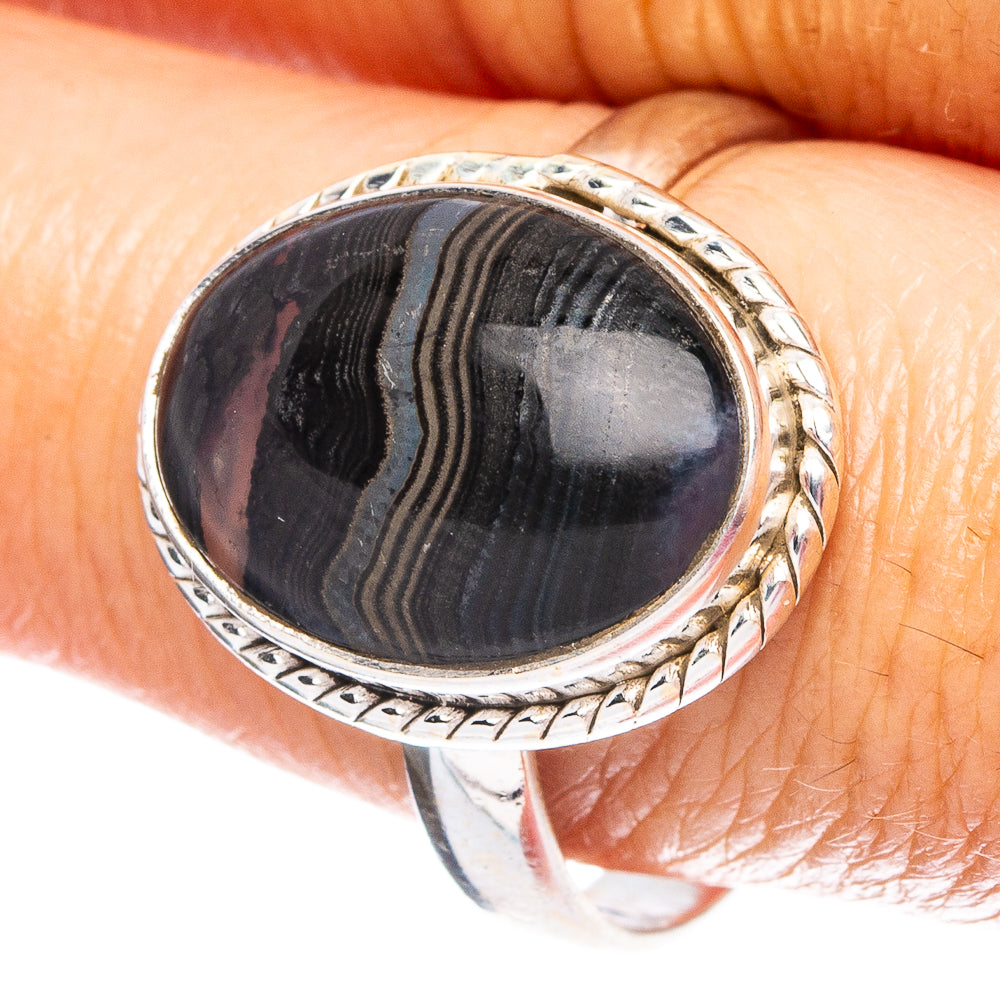Psilomelane 925 Sterling Silver Ring Size 10 (925 Sterling Silver) R6297