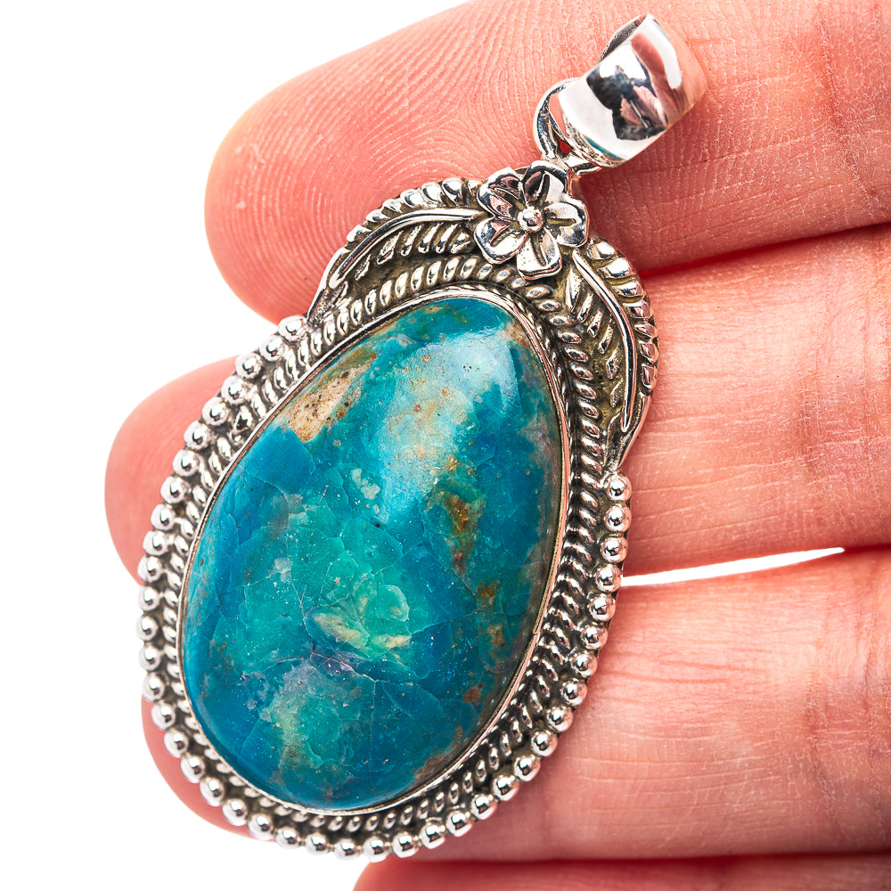 Premium Southwestern Style Peruvian Opal Pendant 2" (.925 Sterling Silver)