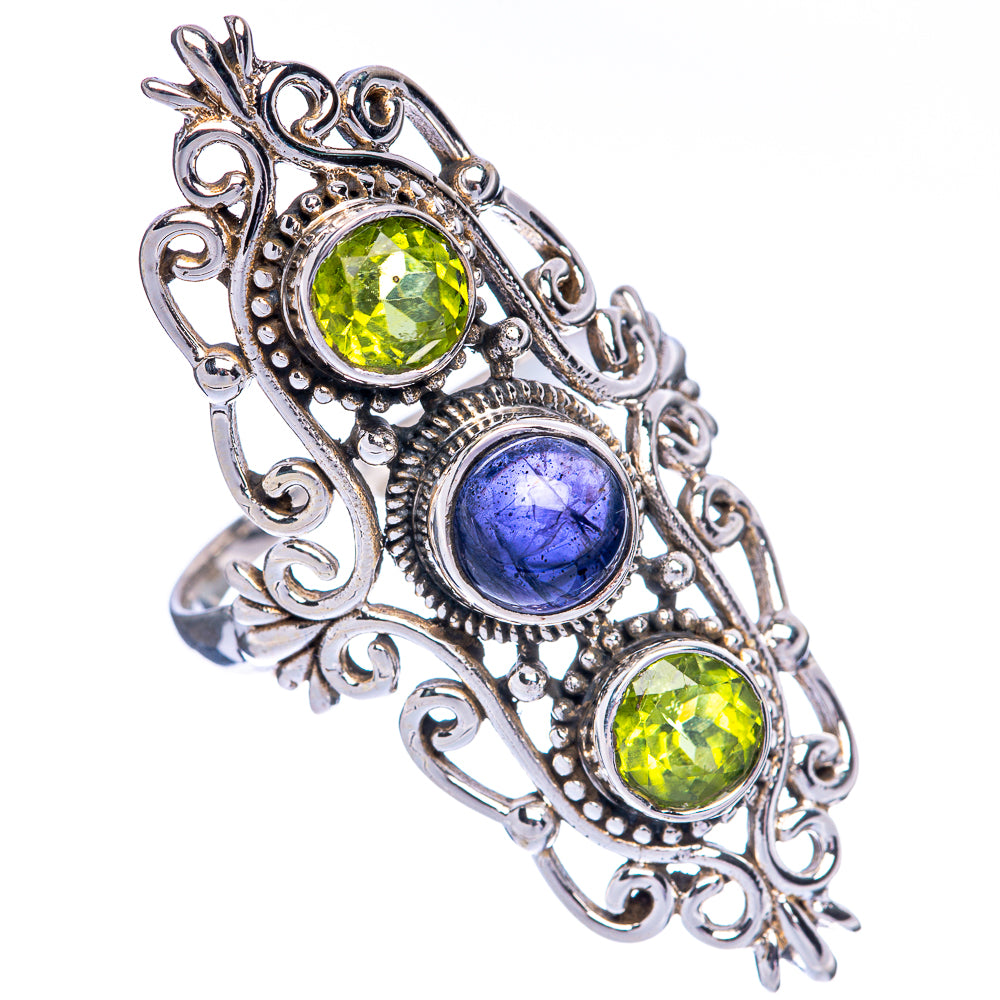 Large Tanzanite, Peridot Ring Size 9.75 (925 Sterling Silver) R144674