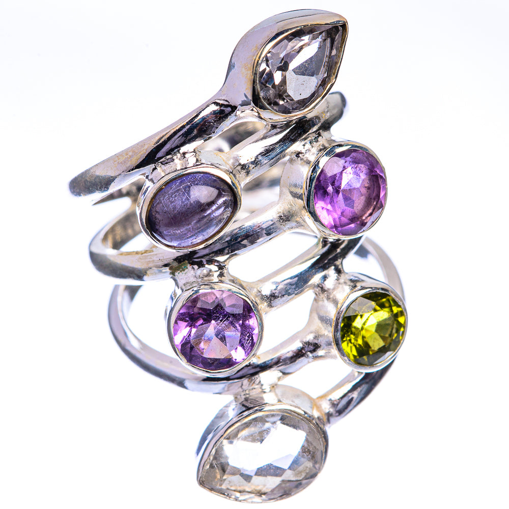 Large Tanzanite, Amethyst, Peridot, White Quartz Ring Size 5.75 (925 Sterling Silver) RING143323
