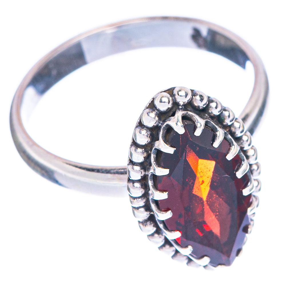 Garnet Ring Size 7.25 (925 Sterling Silver) R1044