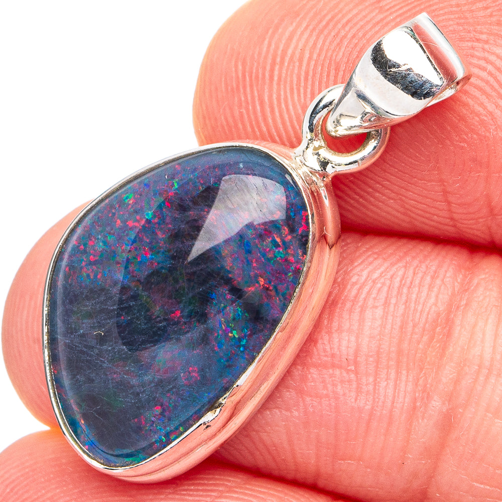 Rare Triplet Opal Pendant 1 1/8" (.925 Sterling Silver)