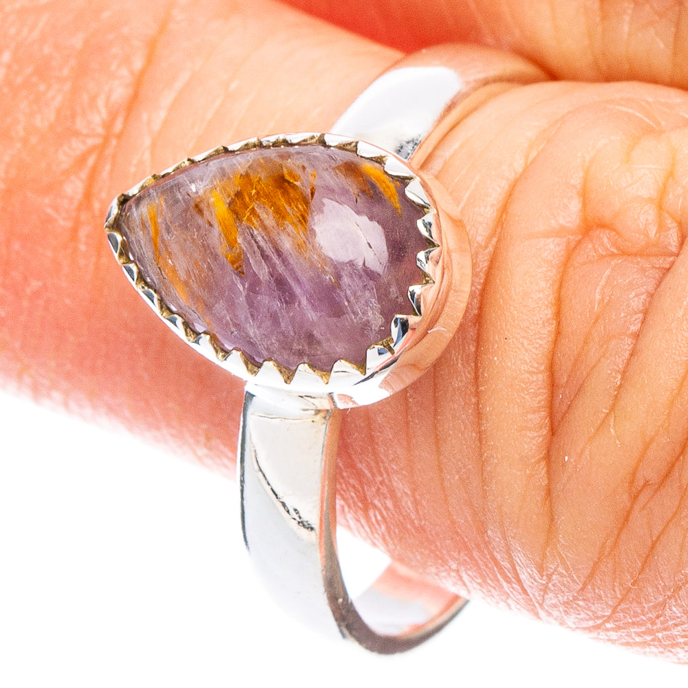 Cacoxenite Amethyst Ring Size 8.5 (925 Sterling Silver) R6636