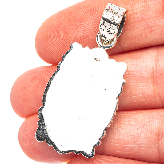 Exclusive Southwestern Style Hubei Turquoise Pendant 1 3/4" (.925 Sterling Silver)