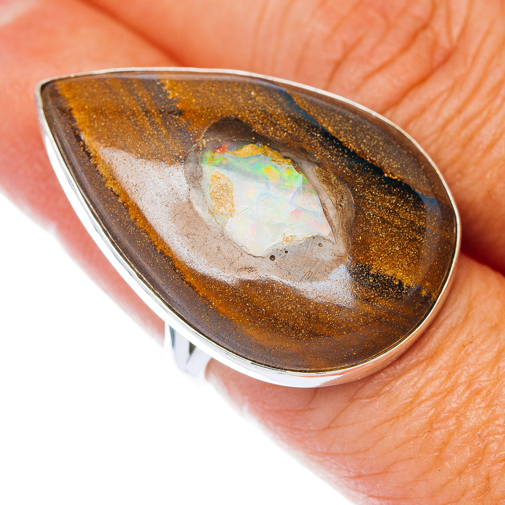 Premium Boulder Opal Ring Size 7.75 (.925 Sterling Silver)