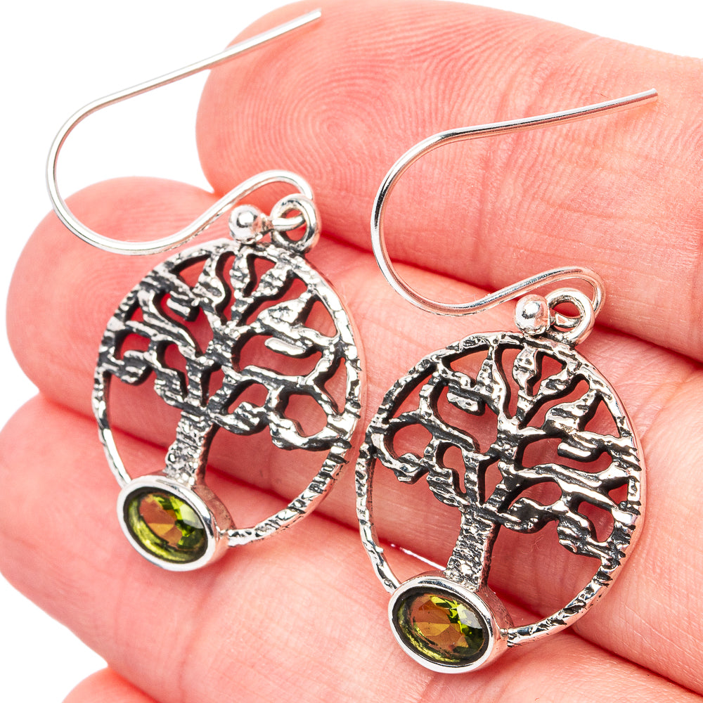Peridot Earrings 1 3/8" (925 Sterling Silver) E2988