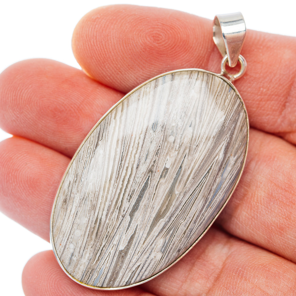 Premium Mexican Lattice Agate Pendant 2 1/8" (.925 Sterling Silver)