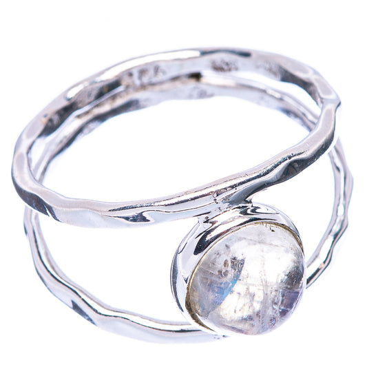Rainbow Moonstone Dainty Ring Size 6.75 (925 Sterling Silver) R5837