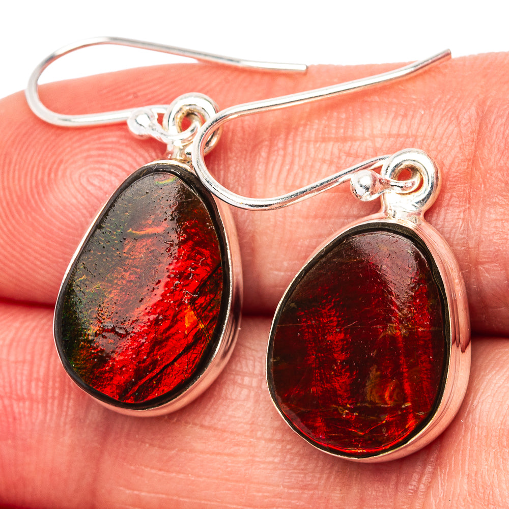 Premium Ammolite Earrings 1 1/4" (.925 Sterling Silver)