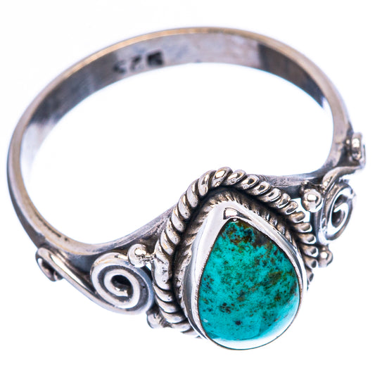 Tibetan Turquoise Dainty Ring Size 7 (925 Sterling Silver) R5162