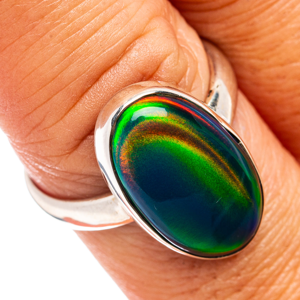 Premium Aurora Opal Ring Size 8.75 (.925 Sterling Silver)