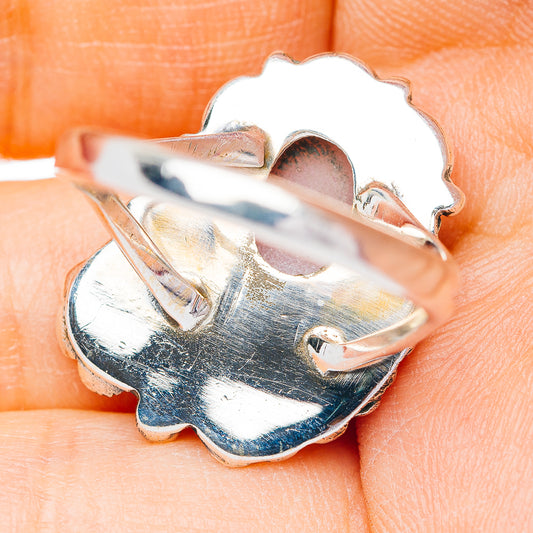 Southwestern Style Pink Opal Ring Size 7.75 (.925 Sterling Silver)