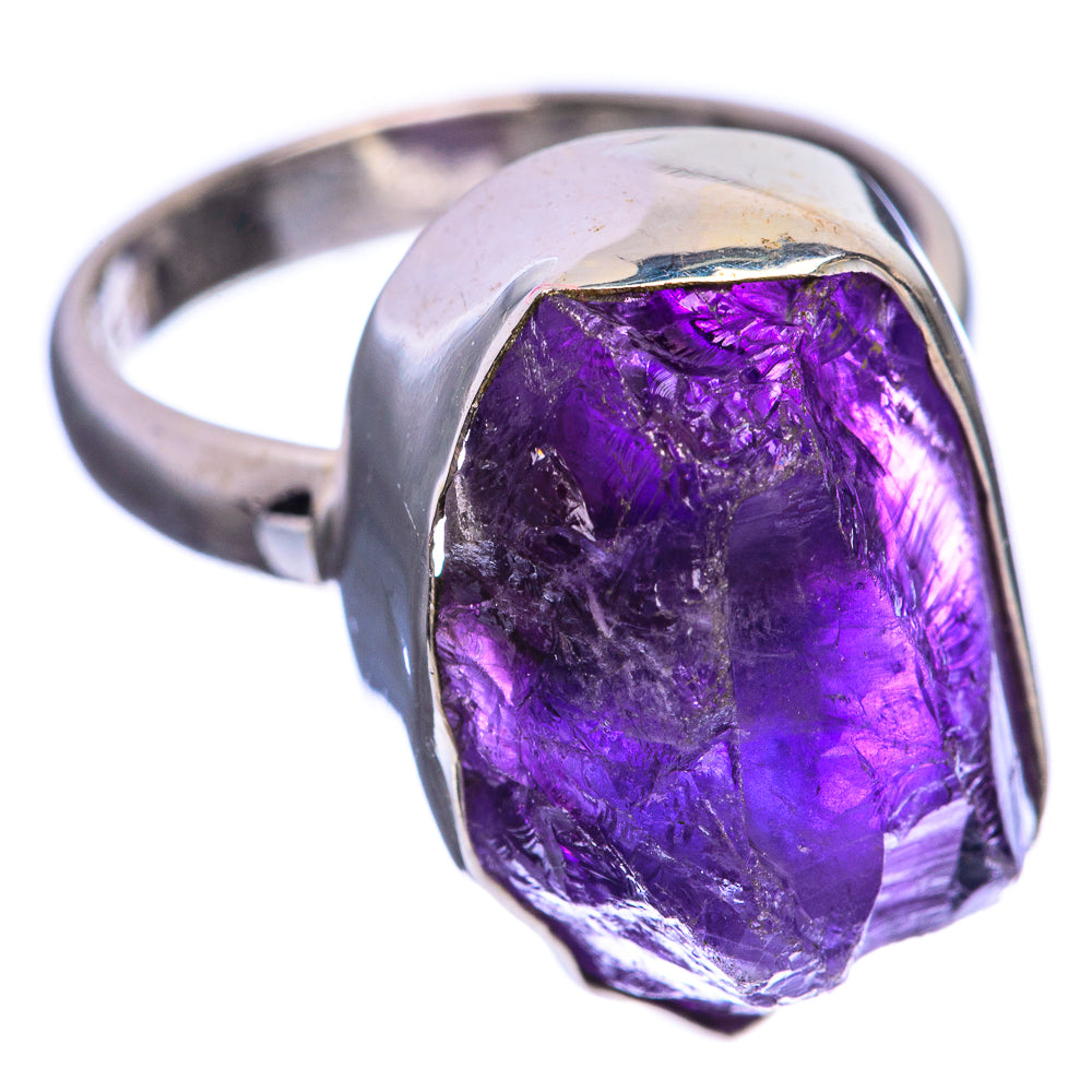 Rough Amethyst 925 Sterling Silver Ring Size 6