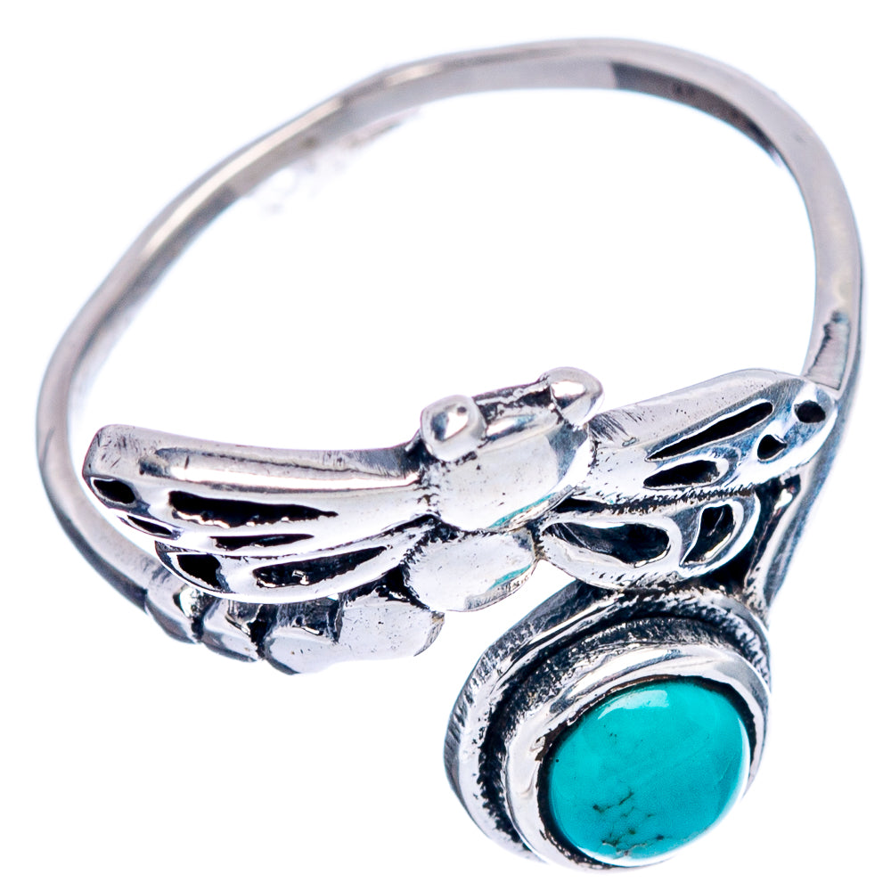 Turquoise Dragonfly Dainty Ring Size 7.75 (.925 Sterling Silver)