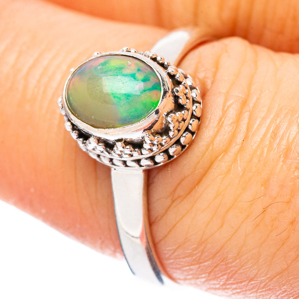 Rare Ethiopian Opal Ring Size 8 (925 Sterling Silver) R4339