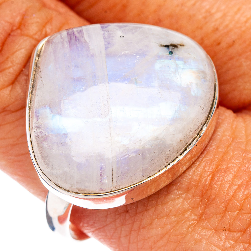 Premium Rainbow Moonstone Ring Size 11 Adjustable (.925 Sterling Silver)