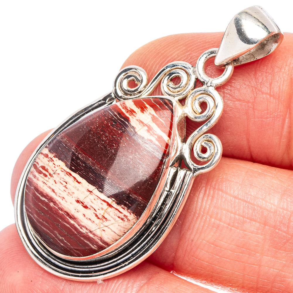 Red Jasper Pendant 1 5/8" (925 Sterling Silver) P44011