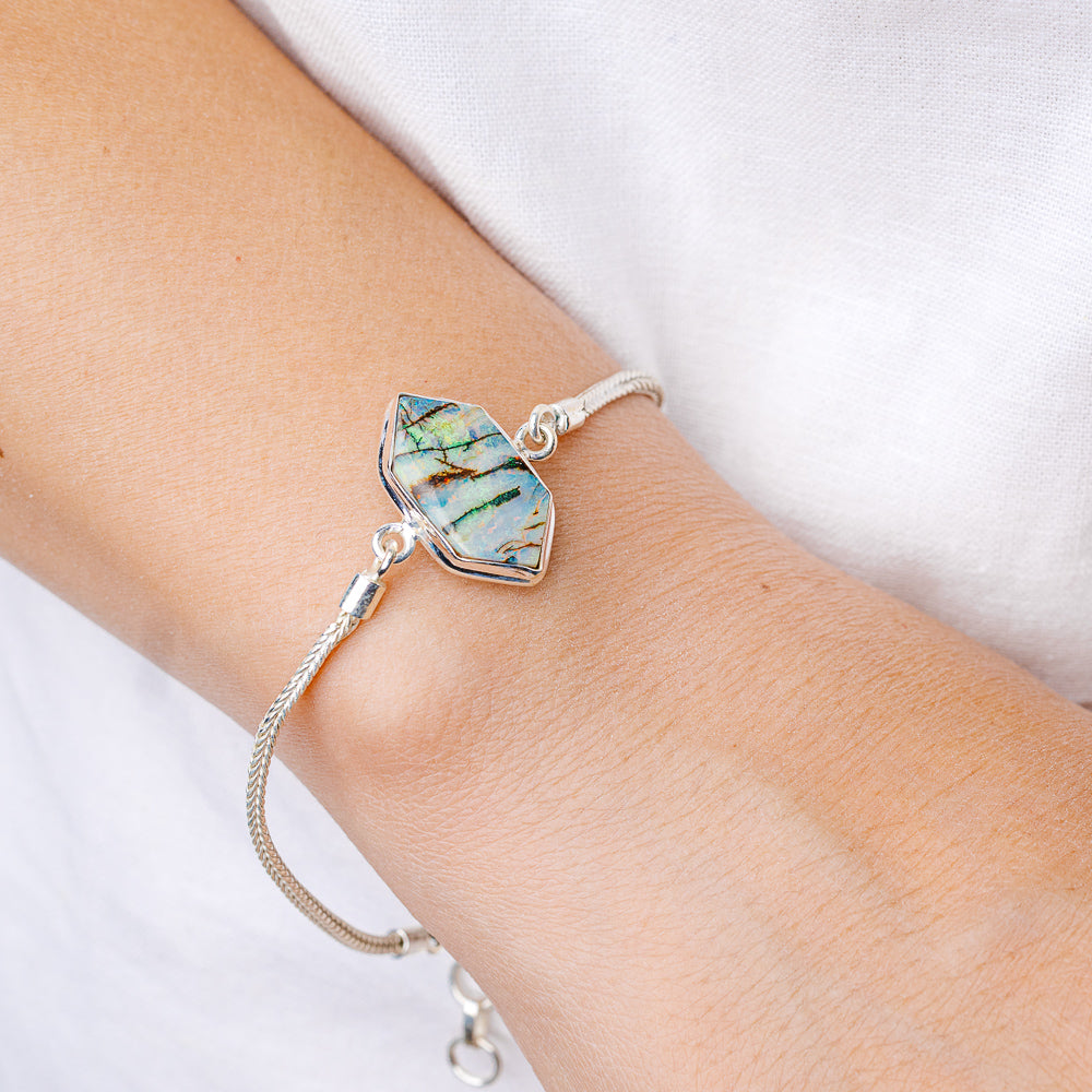 Sterling Opal Bracelets 7.125" (925 Sterling Silver) B90399