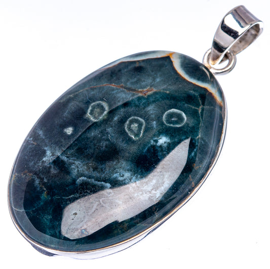Premium Ocean Jasper Pendant 1 7/8" (.925 Sterling Silver)