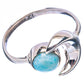 Larimar Dainty Moon Ring Size 6 (925 Sterling Silver) R3415