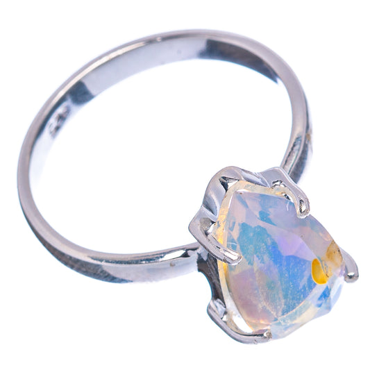 925 sterling silver opal ring with oval opal gemstone centerpiece