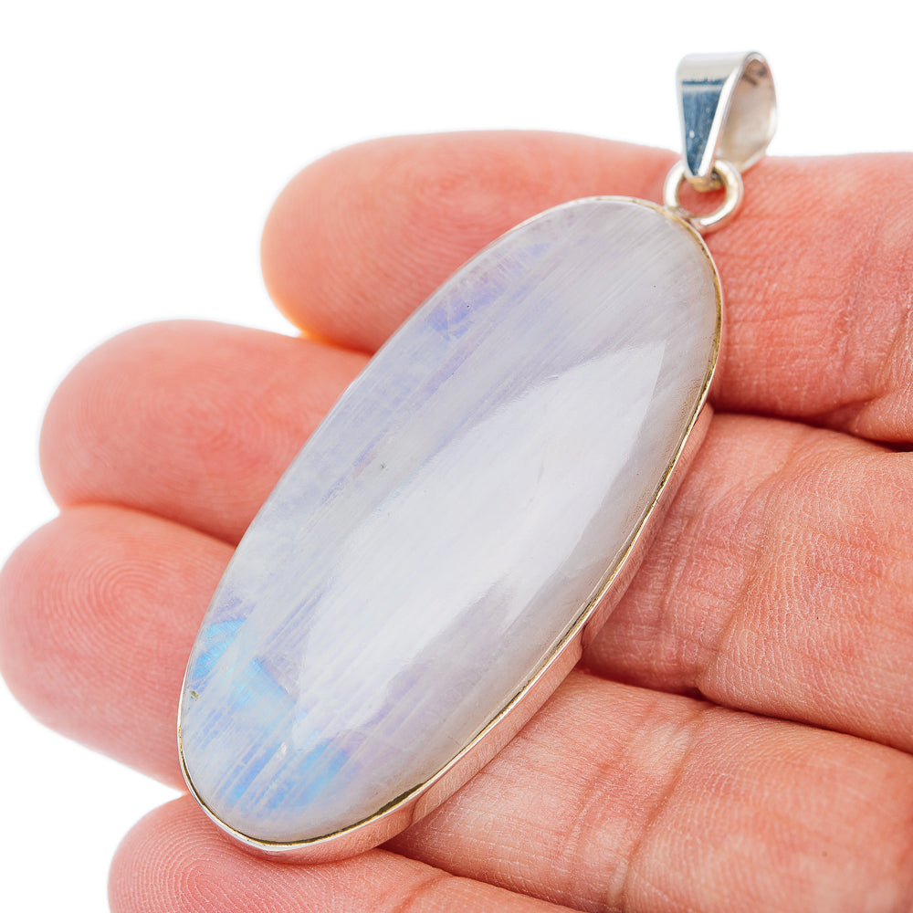 Premium Rainbow Moonstone Pendant 2 1/4" (.925 Sterling Silver)