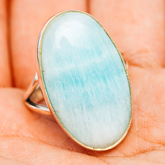 Premium Blue Aragonite Ring Size 10.25 (.925 Sterling Silver)