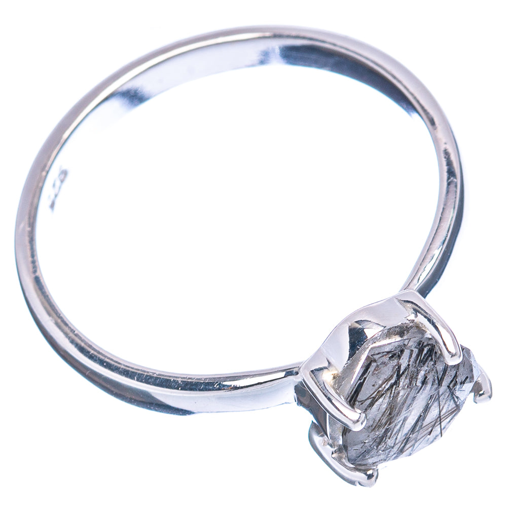 Tourmalinated Quartz Ring Size 8 (.925 Sterling Silver)