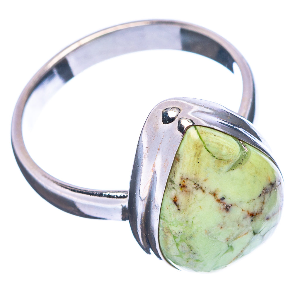 Lemon Chrysoprase Ring Size 6 (.925 Sterling Silver)