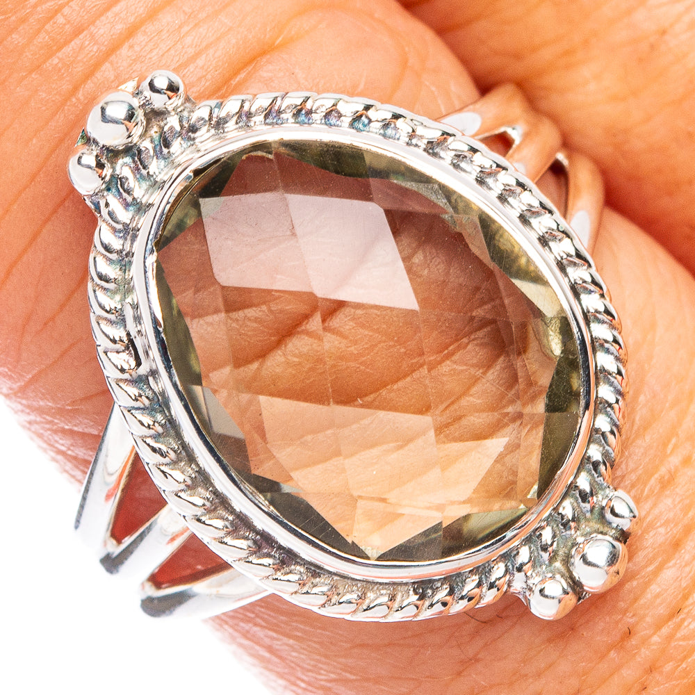 Premium Green Amethyst Ring Size 8.75 (925 Sterling Silver) R7617