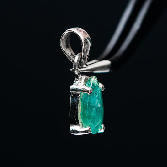 Premium Faceted Zambian Emerald Pendant 3/4" (.925 Sterling Silver)