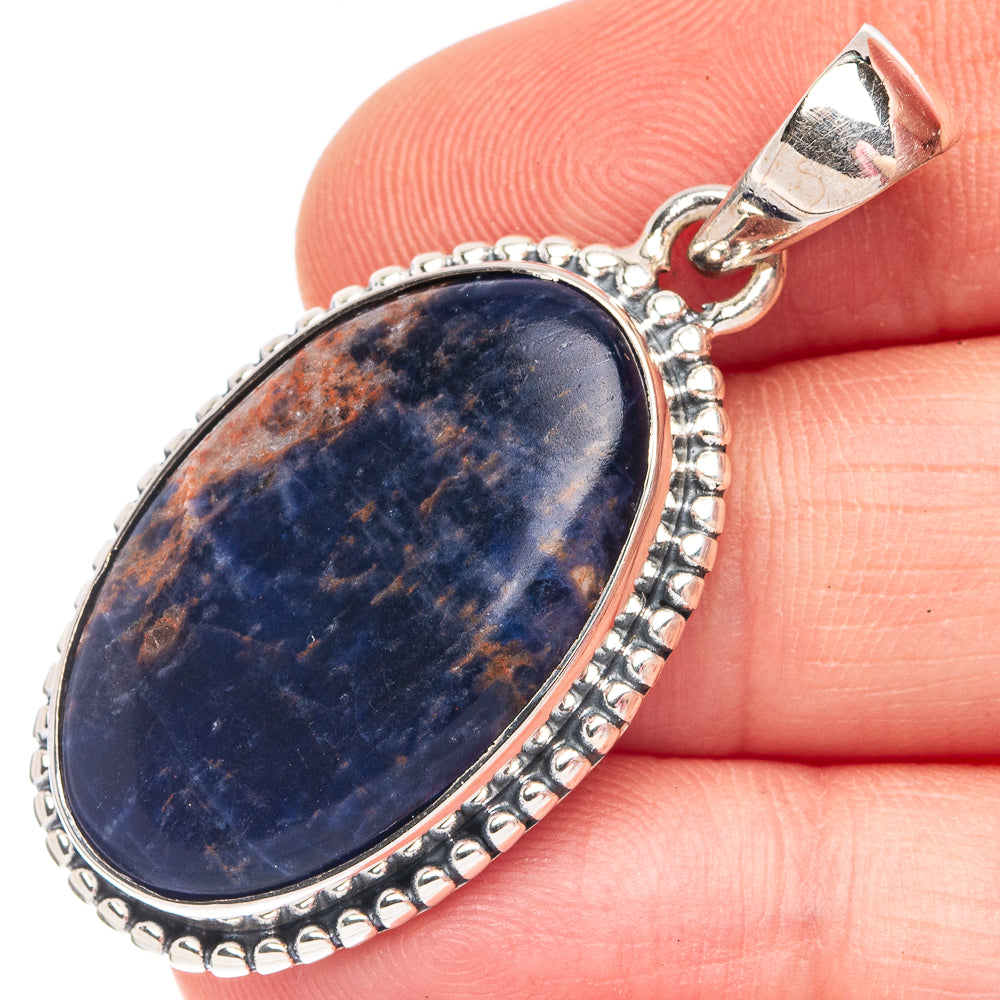 Sodalite 925 Sterling Silver Pendant 1 3/4" (925 Sterling Silver) P43618