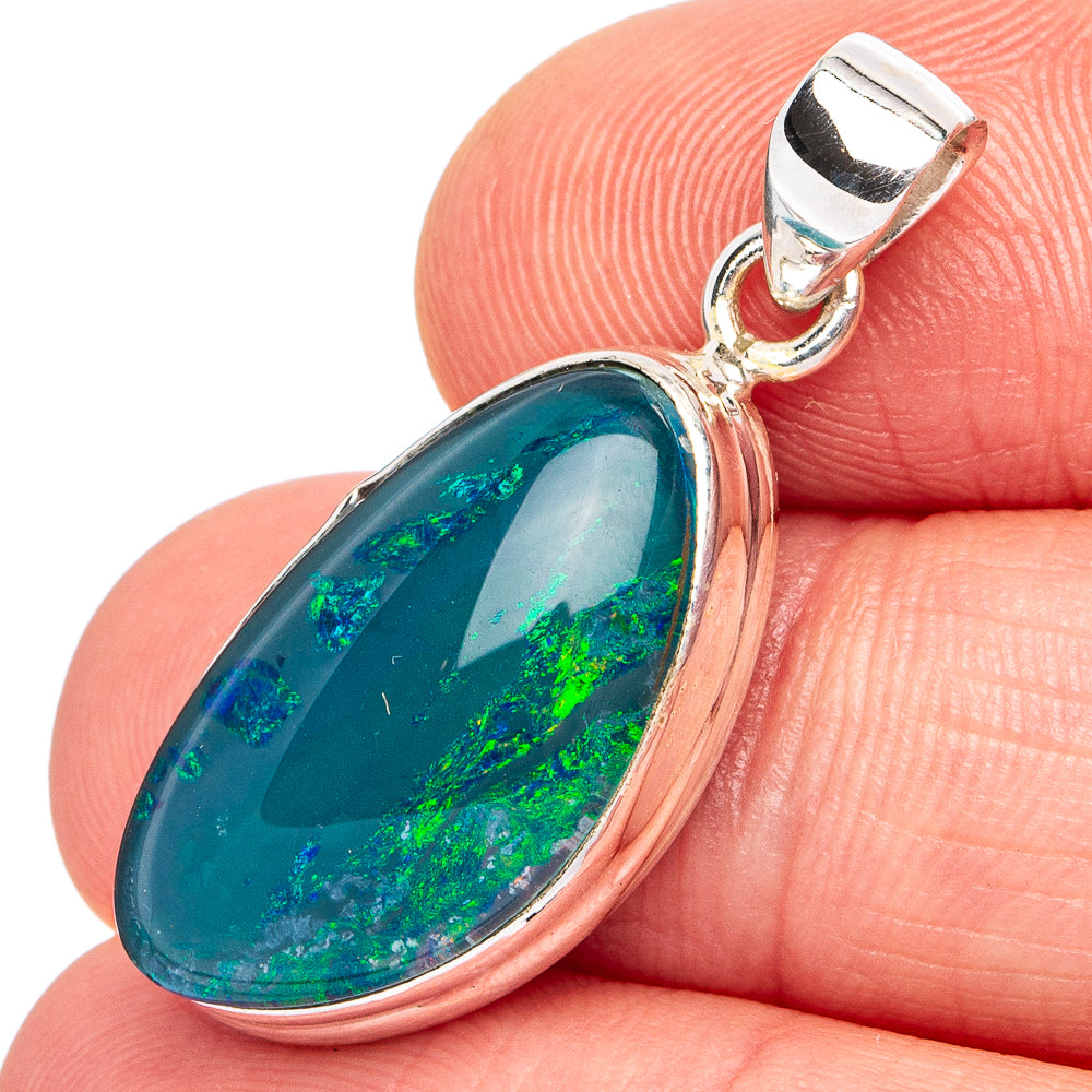 Rare Triplet Opal Pendant 1 1/4" (.925 Sterling Silver)