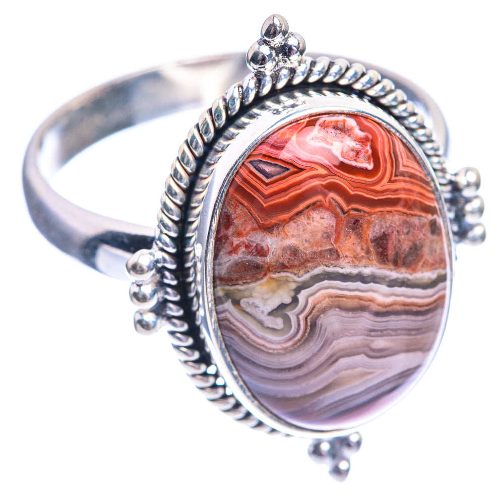 Crazy Lace Agate Ring Size 10.5 (925 Sterling Silver) R142227