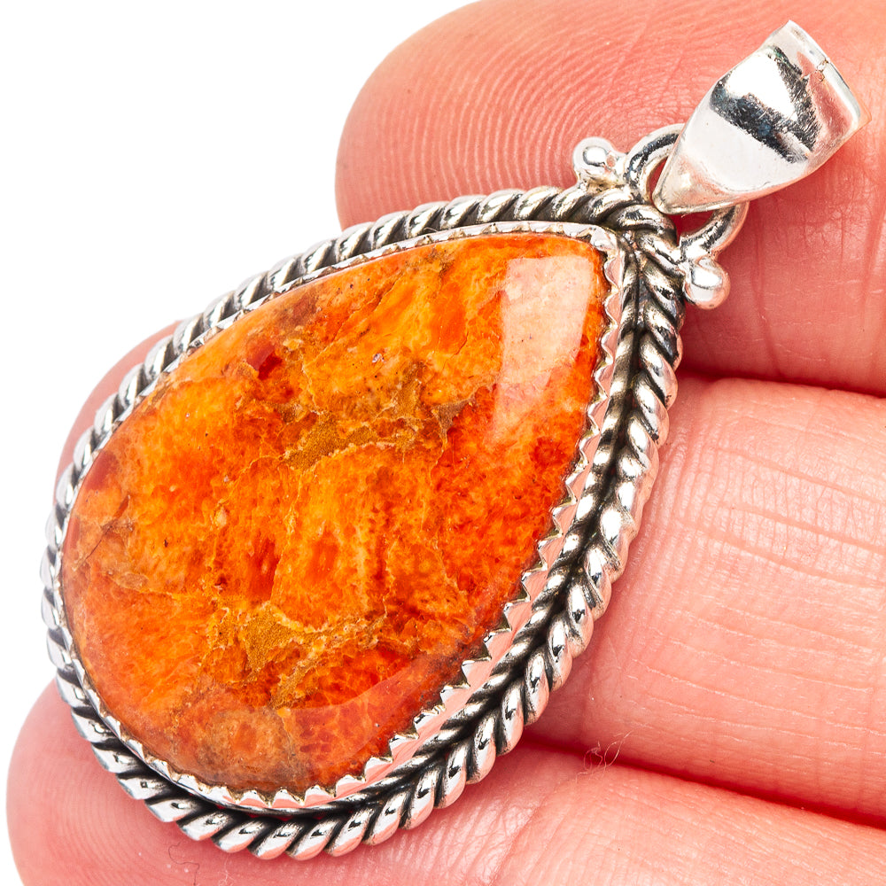 Sponge Coral Pendant 1 1/2" (925 Sterling Silver) P44014