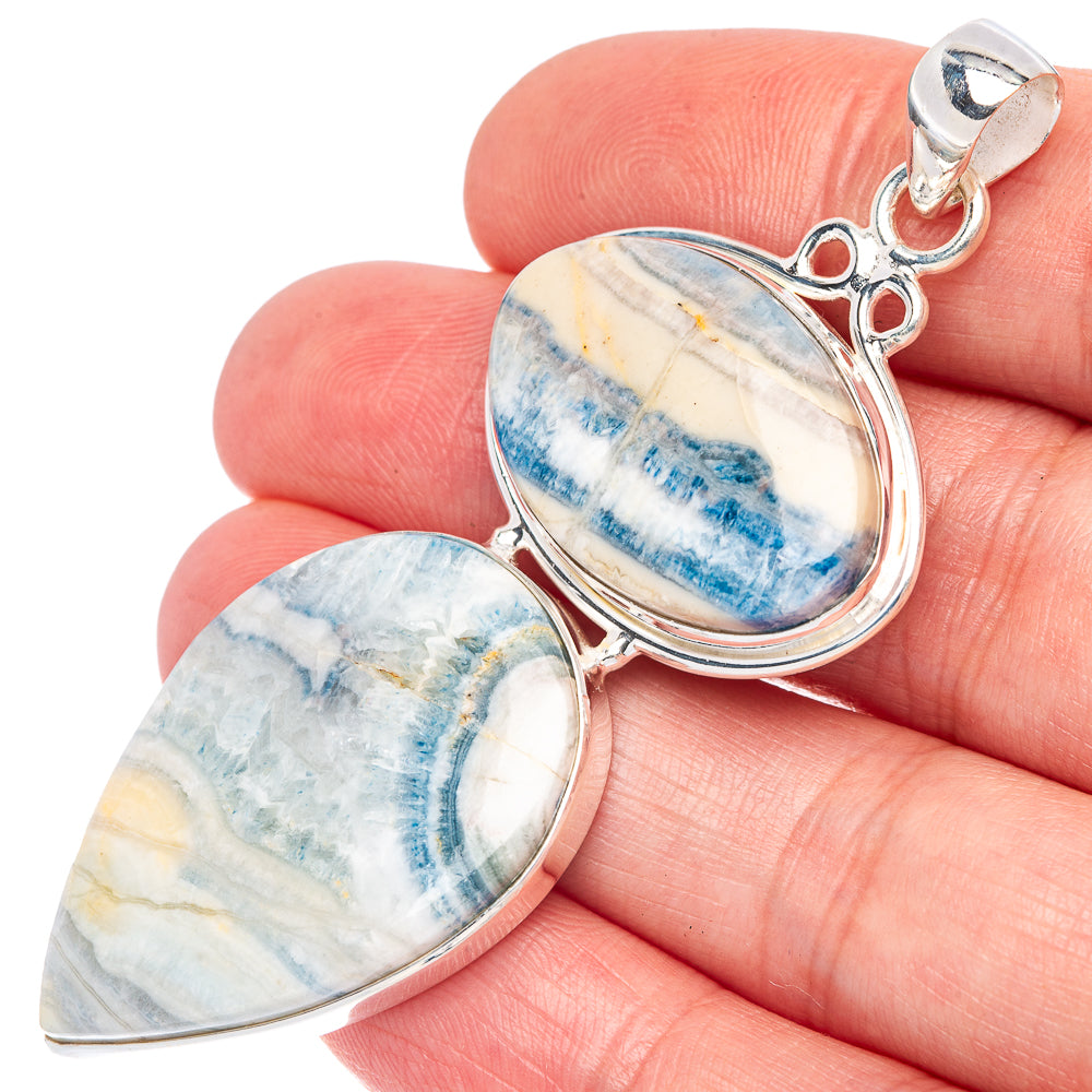 Large Blue Scheelite Pendant 2 5/8" (925 Sterling Silver) P44347