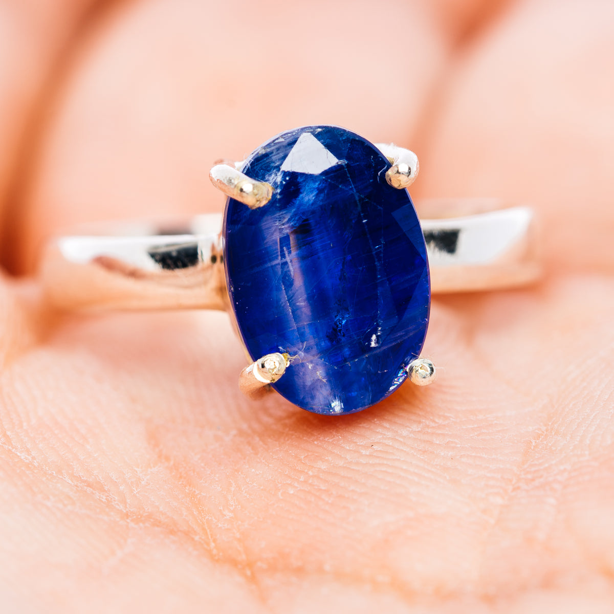 Faceted Kyanite Ring Size 8 (.925 Sterling Silver)