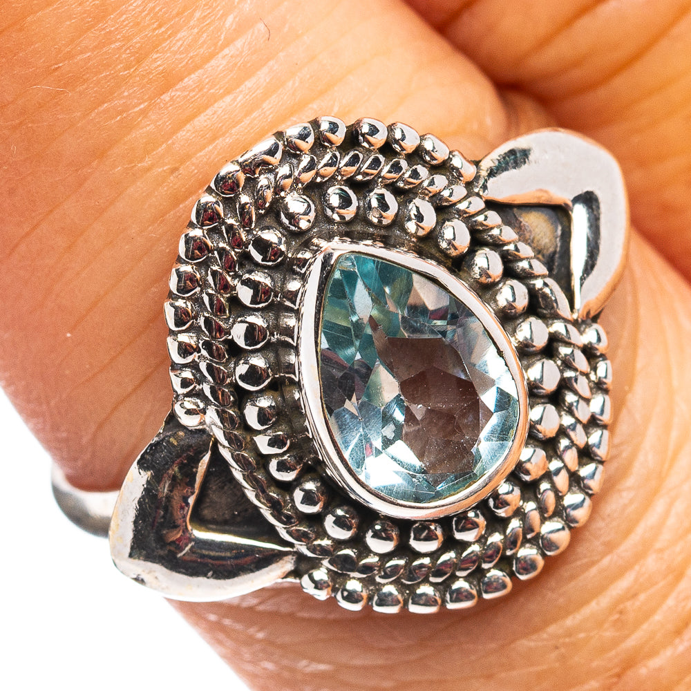 Blue Topaz Ring Size 7.75 (.925 Sterling Silver)