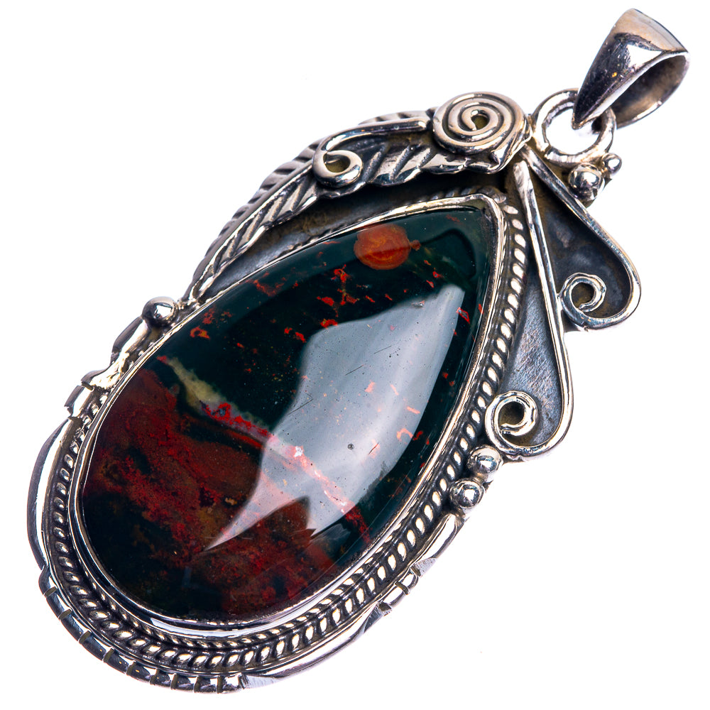 Bloodstone Pendant 2 1/8" (925 Sterling Silver) P39113