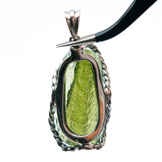 Premium AAA Czech Moldavite Pendant 1 1/2" (.925 Sterling Silver)