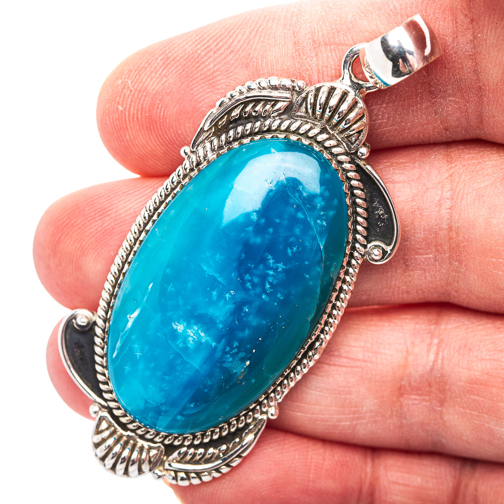 Premium Southwestern Style Smithsonite Pendant 2 3/8" (.925 Sterling Silver)