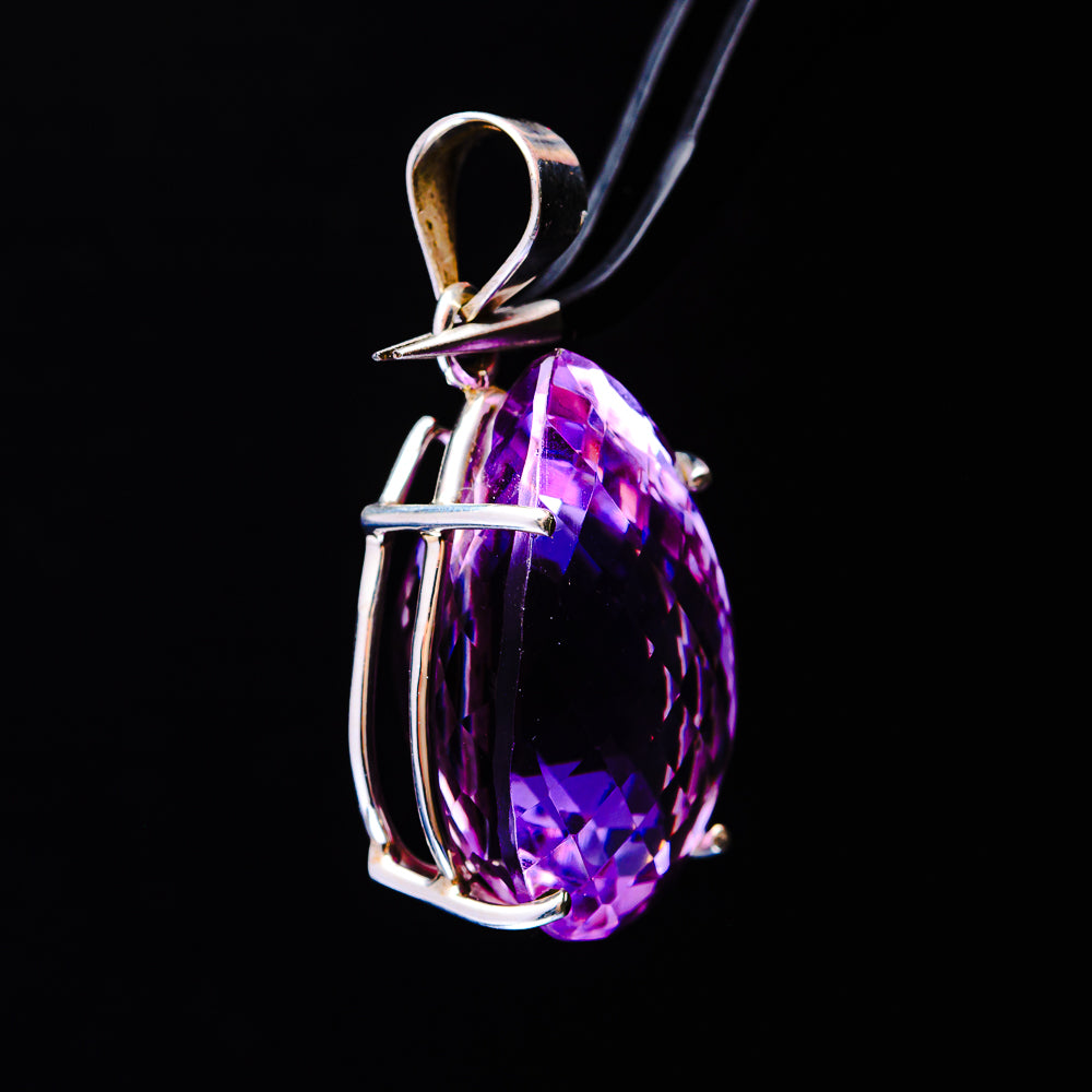 33.96ct Faceted Brazilian Amethyst Pendant 1 1/2" (.925 Sterling Silver)