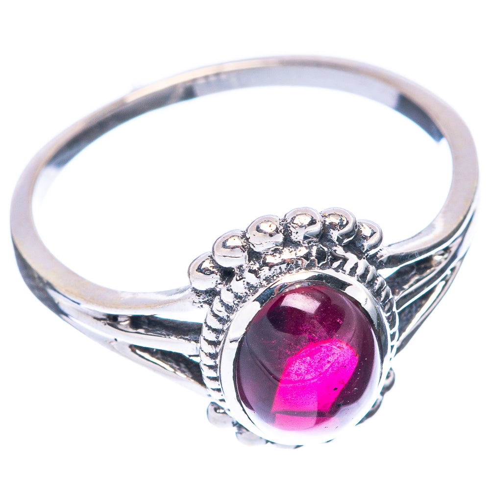 Garnet Ring Size 6.75 (925 Sterling Silver) R5619